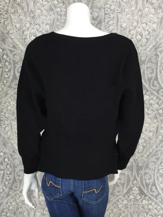 New Zara Wide Sleeves Knit Sweater, Black, Large - Picture 7 of 9